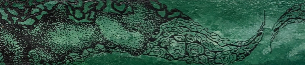 green painted leather belt swatch