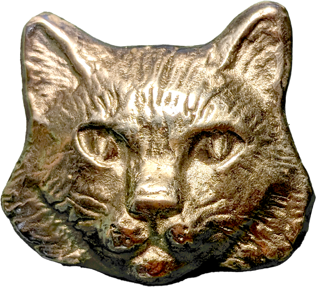 cast bronze cat belt buckle
